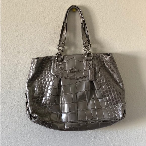 silver coach purse